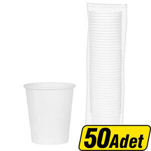 Asorty Karton Bardak Baskısız 8 oz Beyaz 50'li Paket