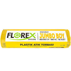 Florex Plastik Atık Torbası Jumbo Boy 80x110 cm Sarı Tek Rulo buyuk 1