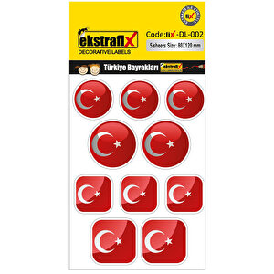 Ekstrafix Dl-002 Türk Bayrağı Etiket 5 Yaprak buyuk 1