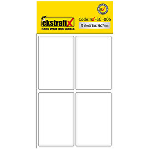 Ekstrafix Sc-005 Okul Etiketi Beyaz 10 Yaprak  buyuk 1
