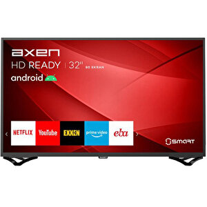 Axen AX32DAB13 32" 80 Ekran Uydu Alıcılı HD Android Smart LED TV buyuk 1