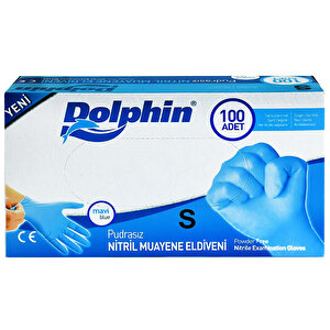 Dolphin Nitril Eldiven Mavi S 100'lü buyuk 1
