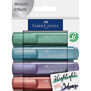 Faber-Castell 45 Fosforlu Kalem Metalik Renk 4'lü Paket buyuk 1