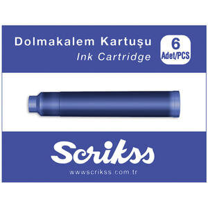 Scrikss Dolma Kalem Kartuşu Mavi 6'lı Paket