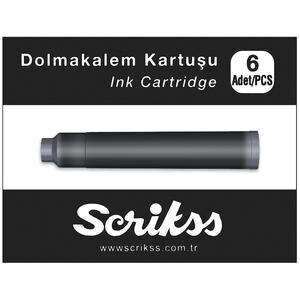 Scrikss Dolma Kalem Kartuşu Siyah 6'lı Paket