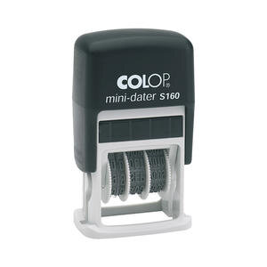 Colop S160 25x5 mm Tarihli Küçük Boy Siyah Kaşe 