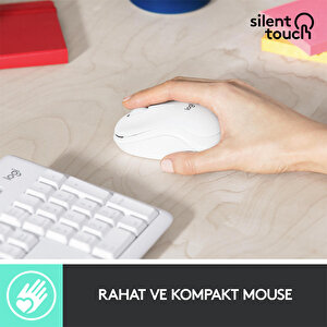 Logitech MK295 Sessiz Kablosuz Türkçe Klavye Mouse Seti - Beyaz buyuk 3