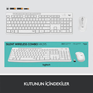 Logitech MK295 Sessiz Kablosuz Türkçe Klavye Mouse Seti - Beyaz buyuk 8