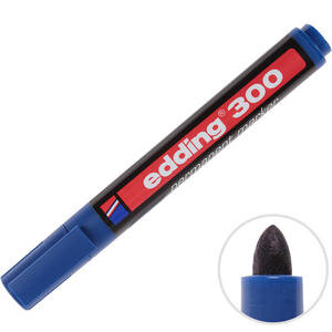 Edding 300 Permanent Marker Koli Kalemi Yuvarlak Uçlu Mavi Tekli