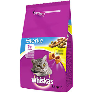 Whiskas Sterile Kuru Kısırlaştırılmış Kedi Maması Tavuklu & Sebzeli 1400 Gr. buyuk 1