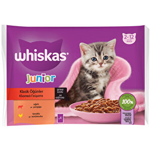 Whiskas Junior Pouch Multipack Yaş Yavru Kedi Maması Etli 4*85 Gr. buyuk 1