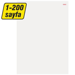 Numaralı Kağıt A4 001-200 Sıralamalı 80 gr Dikey 1 Paket
