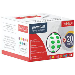 Tanex 20 mm Nokta Etiketi Yeşil 1 Rulo 2500'lü