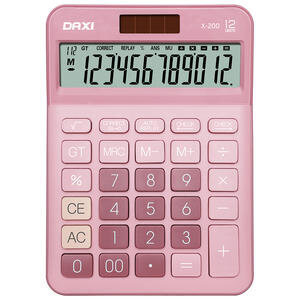 Daxi X-200 Masaüstü Hesap Makinesi 12 Haneli Pembe