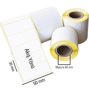 Eco Termal Hotmelt Barkod Etiketi 50 mm x 30 mm 4 Rulo (4.000 Adet)