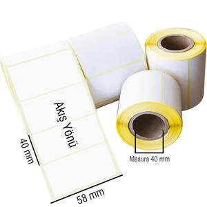 Eco Termal Barkod Terazi Etiketi 58 mm x 40 mm 4 Rulo (2.000 adet)