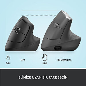 Logitech Lift Sessiz Kablosuz Mouse Siyah buyuk 7