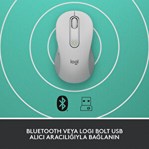 Logitech Signature M650 Küçük ve Orta Boy Sağ El Için Sessiz Kablosuz Mouse - Beyaz buyuk 5