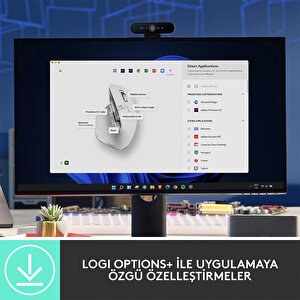 Logitech MX Master 3S Performans 8.000 DPI Optik Sensörlü Sessiz Kablosuz Mouse - Beyaz buyuk 4