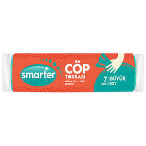 Smarter Çöp Torbası Büyük Boy 65 cm x 80 cm Yeşil 7'li Paket 