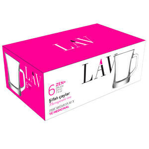 Lav ZPL404F Zen Plus Cam Kupa Çay Bardağı 225 ml 6'lı