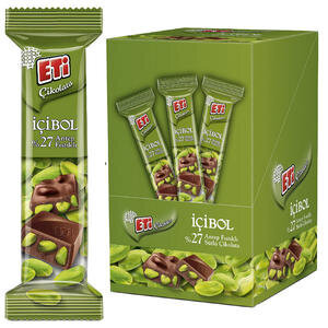 Eti İçibol Sütlü Çikolata Antep Fıstıklı 30 gr 12'li