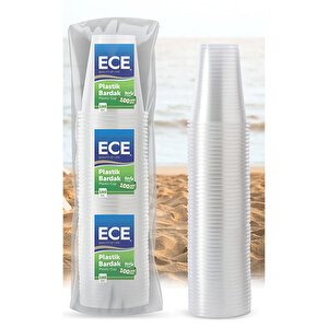 Ece Plastik Eco Otomat Bardağı Şeffaf 180 cc 1,7 g 100'lü Paket buyuk 2