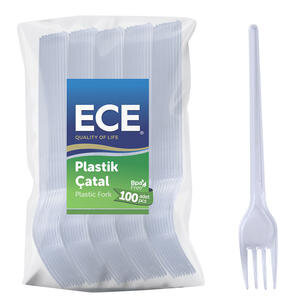Ece Plastik Çatal Eko Beyaz 100'lü