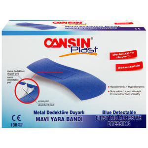 Cansın Metal Dedektörlü Mavi Yarabandı 100'lü
