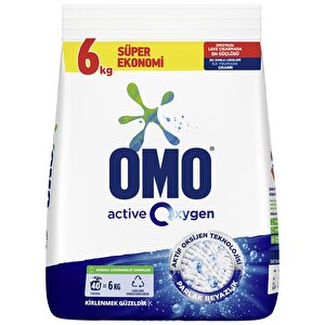 Omo Active Oxygen Toz Çamaşır Deterjanı Parlak Beyazlık Leke Çıkarıcı 6 KG buyuk 1