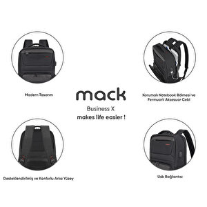 Mack MCC-805 15.6" X Notebook Sırt Çantası Siyah buyuk 7