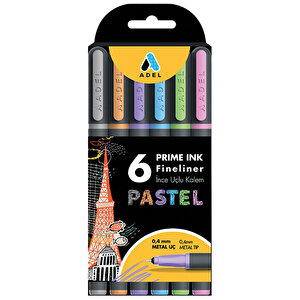 Adel Prime Ink Fineliner Pastel 6 Renk buyuk 1