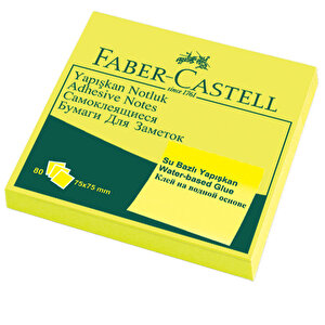 Faber-Castell Yapışkanlı Not Kağıdı 75 mm x 75 mm Fosforlu Sarı 80 Yaprak buyuk 1