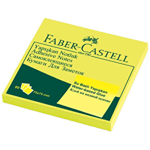 Faber-Castell Yapışkanlı Not Kağıdı 75 mm x 75 mm Sarı 80 Yaprak buyuk 1