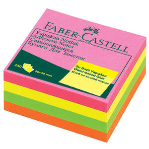Faber-Castell Yapışkanlı Not Kağıdı 50 mm x 50 mm Karışık 240 Yaprak