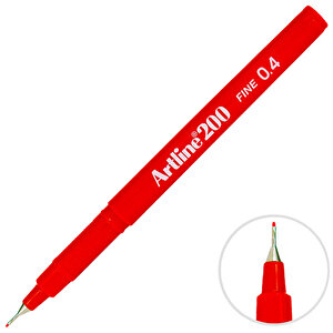 Artline 200N Fineliner Keçe Uçlu Yazı Kalemi 0.4 mm Kırmızı buyuk 1