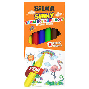 Silka Kaly Shiny Kuru Boya Kalemi 6 Renk Yarım Boy