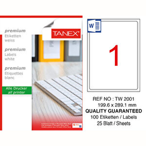 Tanex Tw-2001 Beyaz Sevkiyat ve Lojistik Etiketi 199,6 mm x 289,1 mm buyuk 1