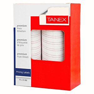 Tanex Motex Çizgili Beyaz 16 mm x 23 mm Fiyat Etiketi 12 Rulo buyuk 1