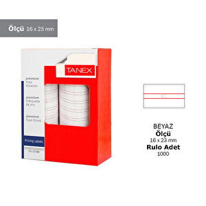 Tanex Motex Çizgili Beyaz 16 mm x 23 mm Fiyat Etiketi 12 Rulo buyuk 2