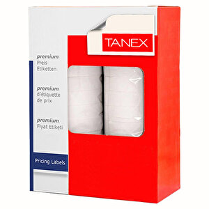 Tanex Motex Çizgisiz Beyaz 16 mm x 23 mm Fiyat Etiketi 12 Rulo buyuk 1