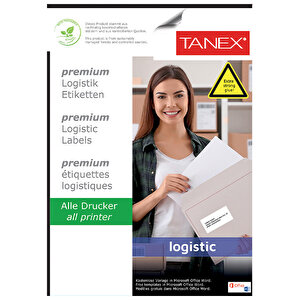 Tanex Tw-2004 Yüksek Yapışkanlı Beyaz Sevkiyat ve Lojistik Etiketi 99,1 mm x 193 mm buyuk 2