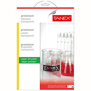 Tanex-2065 Şeffaf Lazer Etiket 38,1 mm x 21,2 mm buyuk 2