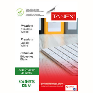 Tanex Tw-2000 Beyaz Sevkiyat ve Lojistik Etiketi 210 mm x 297 mm (500 Etiket) buyuk 2