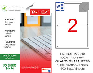 Tanex Tw-2002 Beyaz Sevkiyat ve Lojistik Etiketi 199,6 mm x 143,5 mm buyuk 1