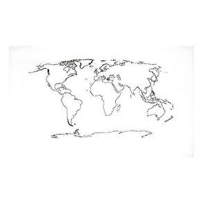 Cengo Dilsiz Dünya Haritası Beyaz Kağıt Tahta  56 cm x 110 cm buyuk 1