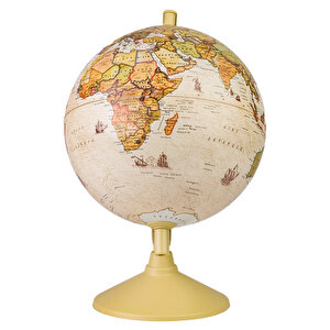 Globe Işıklı Dünya Haritası 20 cm Kahverengi Antik Görünüm buyuk 1