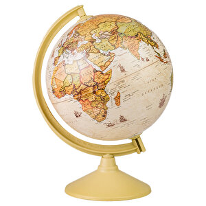 Globe Işıklı Dünya Haritası 20 cm Kahverengi Antik Görünüm buyuk 2