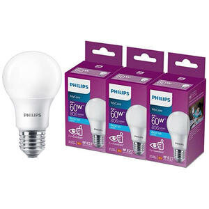 Philips Led Ampül 6500K Beyaz Işık 8 Watt - 60 Watt 3'lü Paket