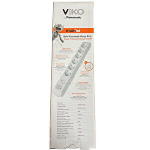 Viko Multi-Let 6'lı Uzatma Grup Priz Akım Korumalı 1.5 m Beyaz buyuk 5